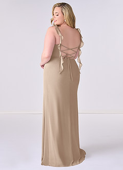 Barbie ♥ Azazie Bridesmaid Dresses Taupe Mermaid Corset Chiffon Dress image8