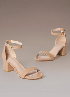 front One-Strap Buckle Block Heel Sandals