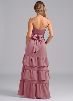 Azazie Nathalia Bridesmaid Dresses Vintage Mauve A-Line Pleated Stretch Satin Dress image6