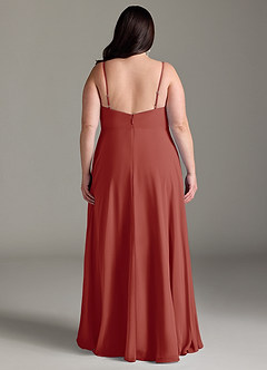 Azazie Akita Bridesmaid Dresses Terracotta A-Line Chiffon Dress image6