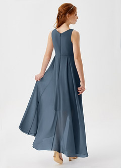 Azazie Lizette Junior Neptune A-Line Pleated Chiffon Dress image2