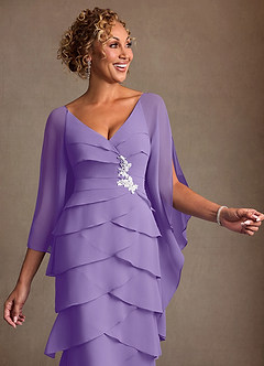 Azazie Arabinda Klänningar till brudens mor Klä Tubklänning i Chiffong Rynkad Tahiti image5