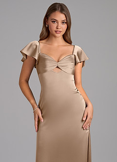 Azazie Demia 신부 들러리 드레스 쉬스 스윗하트 네크라인 스트레치 새틴 발목 길이 드레스 image7