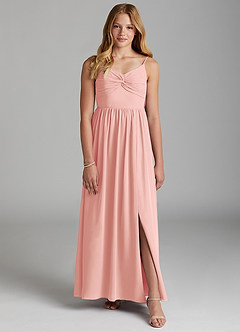 Azazie Zeya Junior Rosette A-Line Chiffon Dress image1
