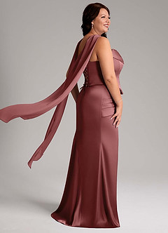 Azazie Sorrel Bridesmaid Dresses Amethyst Mermaid Strapless Stretch Satin Convertible Dress image11