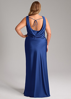 Azazie Rylina Bridesmaid Dresses Royal Blue Mermaid Stretch Satin Dress image8