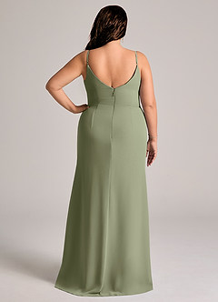 Azazie Deandra Bridesmaid Dresses Pistachio Mermaid Pleated Chiffon Dress image8