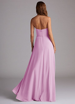 Azazie Wren Bridesmaid Dresses Candy Pink A-Line Side Slit Chiffon Convertible Dress image2