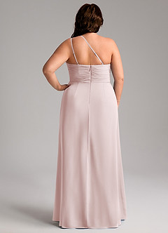 Azazie Eren Bridesmaid Dresses Blushing Pink Sheath One Shoulder Chiffon Dress image9
