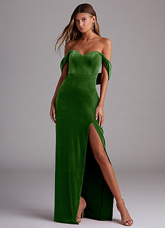 Azazie Shay Bridesmaid Dresses Ivy Sheath Off the Shoulder Velvet Convertible Dress image5