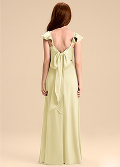 Azazie Everett Junior Klä av A-Line i Stretch Satin Rosett image2