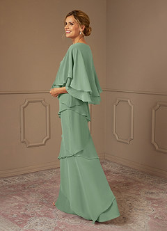 Azazie OHara Mother of the Bride Dresses Matcha A-Line V-Neck Chiffon Dress image4