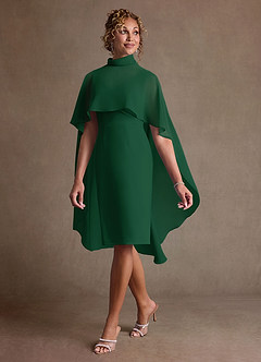 Azazie Irna Klänningar till brudens mor Klä Kolumn i Chiffong Mörkgrön image3