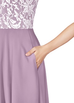 Azazie Kate Bridesmaid Dresses A-Line Lace Chiffon Floor-Length Dress image11