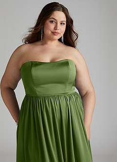 Azazie Morana Bridesmaid Dresses Juniper A-Line Off the Shoulder Stretch Satin Convertible Dress image19
