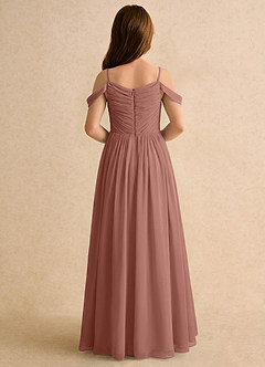 Azazie Chelo Girls Formal Flower Girl Dresses Cedar Rose A-Line Pleated Chiffon Dress image2