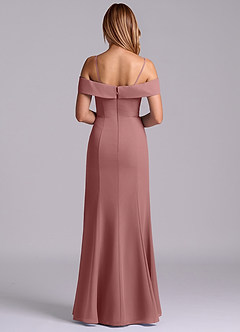 Azazie Luciana Bridesmaid Dresses Desert Rose Sheath Off the Shoulder Chiffon Convertible Dress image2
