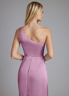 Azazie Phaedra Vestidos de damas de honor Vestido de Glicinia de Satén Elástico de Corte en A con Hombro unilateral image6