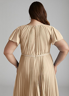Azazie Kara Modest Bridesmaid Dresses A-Line Pleated Chiffon Floor-Length Dress image14