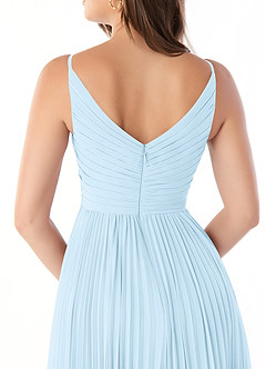 Azazie Raychelle Bridesmaid Dresses Sky Blue A-Line V-Neck Chiffon Dress image3
