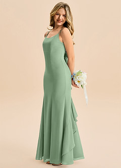 Azazie Lioren Junior Robe Sirène en Mousseline de soie Arc Matcha image2