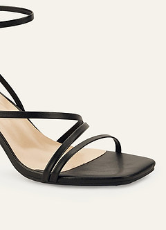 front Ankle Strap Block Heel Sandals