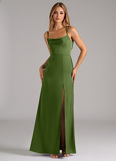 Azazie Callan Bridesmaid Dresses Juniper A-Line Pleated Stretch Satin Convertible Dress image5