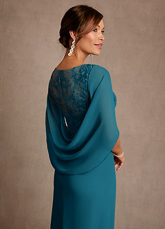 Azazie Santa Clara Mother of the Bride Dresses Ink Blue A-Line Lace Dress image6