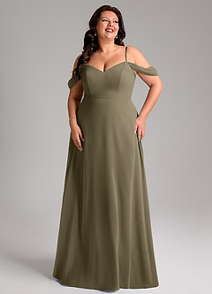 Azazie Marley Bridesmaid Dresses Willow Green A-Line Off the Shoulder Chiffon Convertible Dress image13