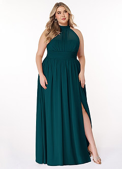 Azazie Iman Bridesmaid Dresses Pine A-Line A-Line Ruched Chiffon Dress image11