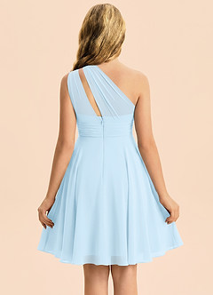 Azazie Charlize Junior Sky Blue A-Line Pleated Chiffon Dress image2