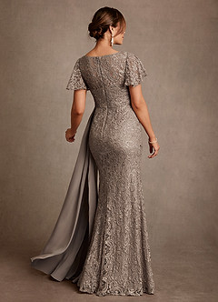 Azazie Harrison Klänningar till brudens mor Klä Sjöjungfru i Spets Plisserad Taupe image3