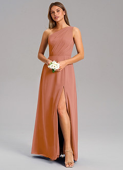 Azazie Phaedra Bridesmaid Dresses MAI TAI A-Line One Shoulder Chiffon Dress image4