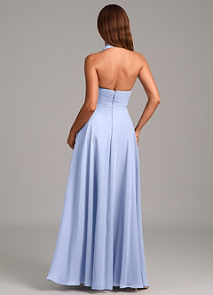 Azazie Elizabeth Bridesmaid Dresses Ice A-Line Pleated Chiffon Dress image2