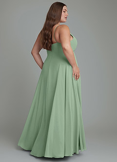 Azazie Amani Bridesmaid Dresses Matcha A-Line Pleated Chiffon Dress image8