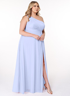 Azazie Brooke Bridesmaid Dresses Lavender A-Line One Shoulder Mesh Dress image9