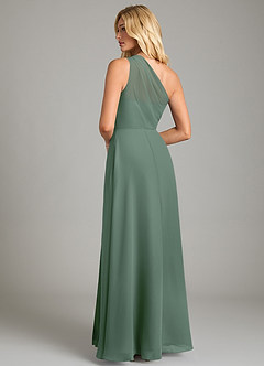 Azazie Phaedra Bridesmaid Dresses Eucalyptus A-Line One Shoulder Chiffon Dress image2