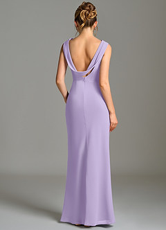 Azazie Kieryn Bridesmaid Dresses Lilac Mermaid Pleated Chiffon Dress image2