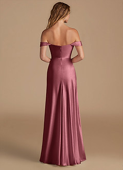Azazie Jackalin Bridesmaid Dresses Desert Rose A-Line Off the Shoulder Metallic Satin Convertible Dress image5