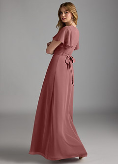 Azazie Zaniah Bridesmaid Dresses Desert Rose A-Line Chiffon Dress image7