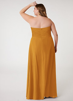 Azazie Arabella Allure Bridesmaid Dresses Butterscotch A-Line Sweetheart Neckline Chiffon Convertible Dress image13