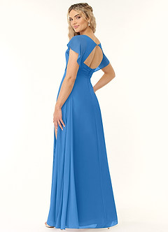 Azazie Rylee Bridesmaid Dresses Blue Jay A-Line Pleated Chiffon Dress image4