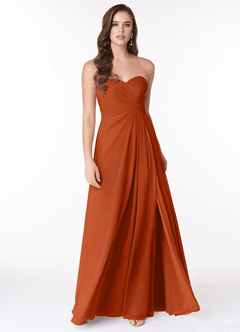 Azazie Arabella Allure Probar vestidos en casa Vestido de Rosa Del Desierto de Gasa de Corte en A Convertible con Escote de Corazón image4
