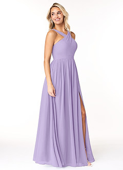 Azazie Elvira Brautjungfernkleider A-Linie Plissee Chiffon Kleid Flieder image4
