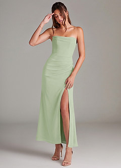 Azazie Leonis Bridesmaid Dresses Dusty Sage Mermaid Strapless Chiffon Convertible Dress image1