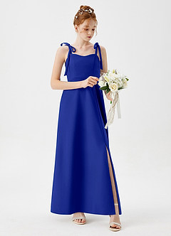Azazie Rosey Junior Royal Blue A-Line Sweetheart Neckline Stretch Crepe Dress image1