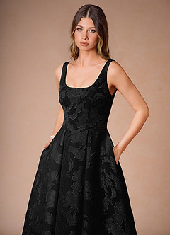 Alba Black Pleated Midi Dress image6