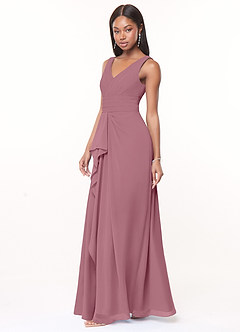 Azazie Julianna Bridesmaid Dresses Vintage Mauve A-Line Chiffon Dress image3