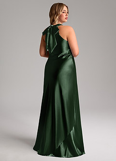 Azazie Doretta Bridesmaid Dresses Eucalyptus Mermaid Bow Metallic Satin Dress image9