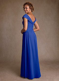 Azazie Myrtle Kleider für die Brautmutter A-Linie Plissee Chiffon Kleid Königsblau image2